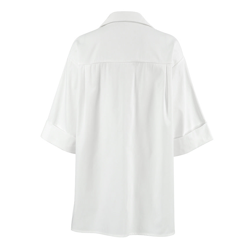 Dame Oversized Skjorte med praktiske lommer og elegant snit Stilla