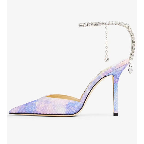 Femme Dazzling Strappy Højhælede Mules med Krystalaccenter Stilla