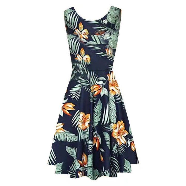 Dame blomsterprint A-linje kjole Stilla
