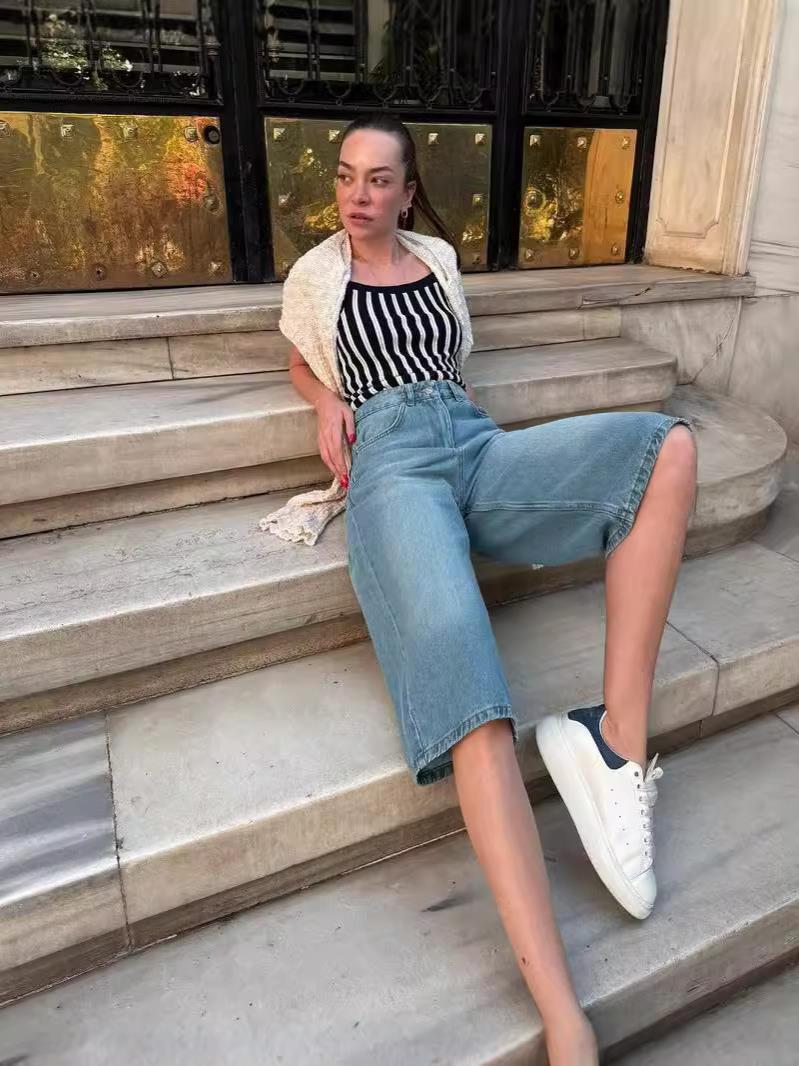 Dame løse Jeans Shorts Stilla