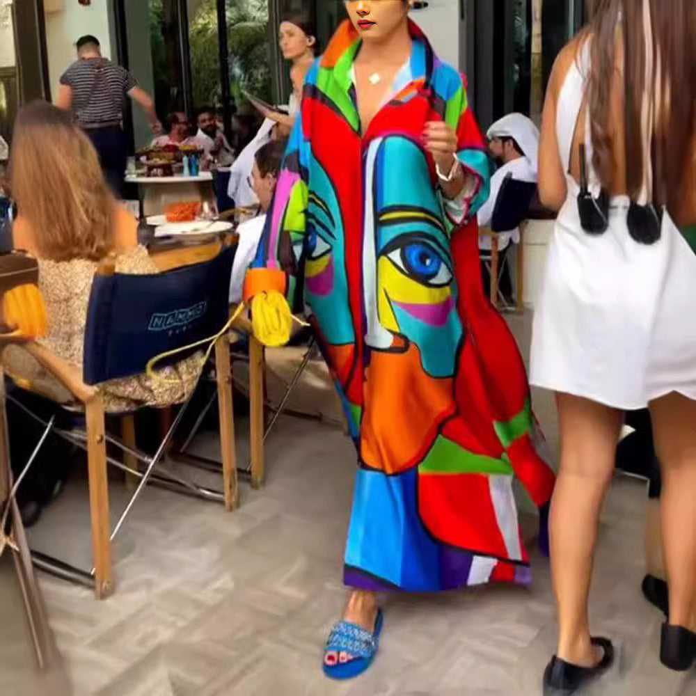 Dame kreativ Kimono med farverigt mønster Stilla