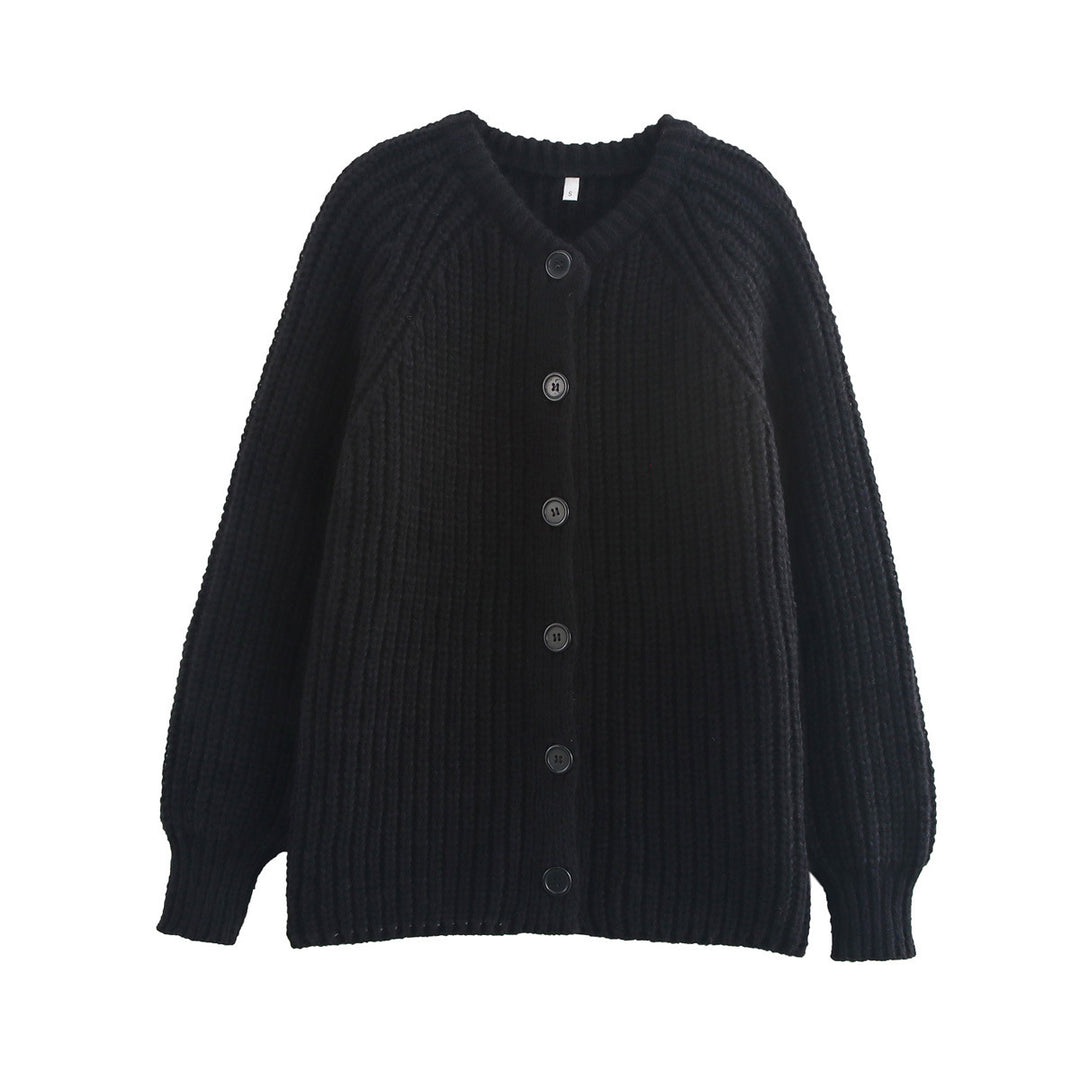 Kvinder hyggelig cardigan med vertikal rib struktur og store knapper Stilla