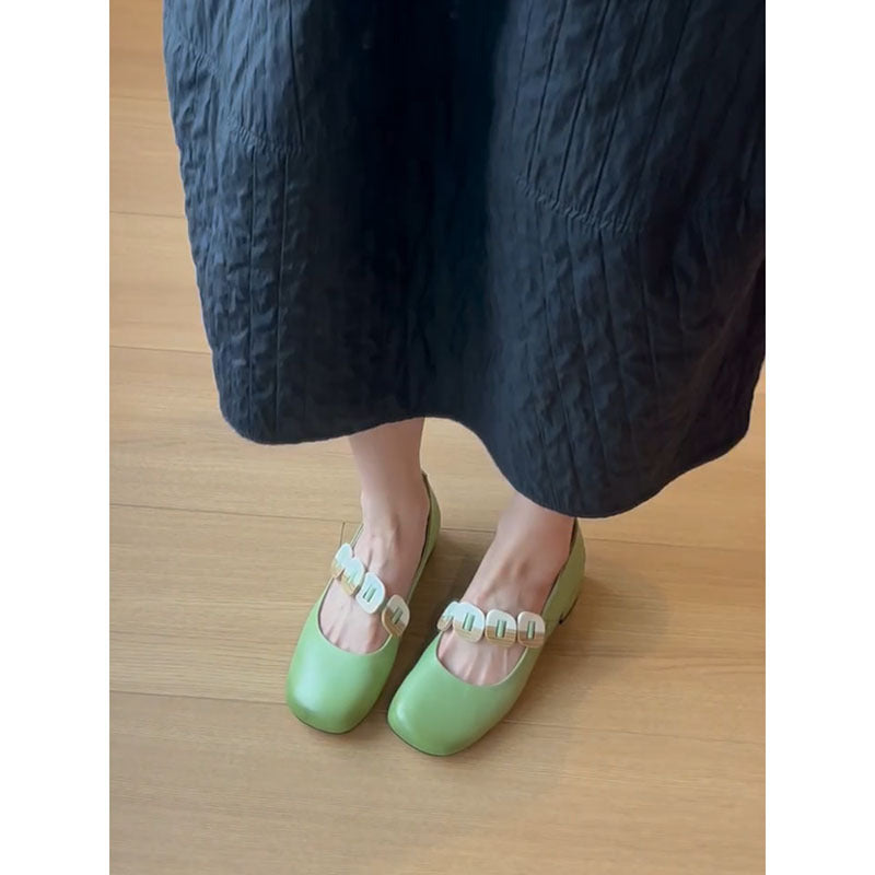 Dame Stilfulde Mary Jane Ballerinas med Elegant Spænde-Detail Stilla