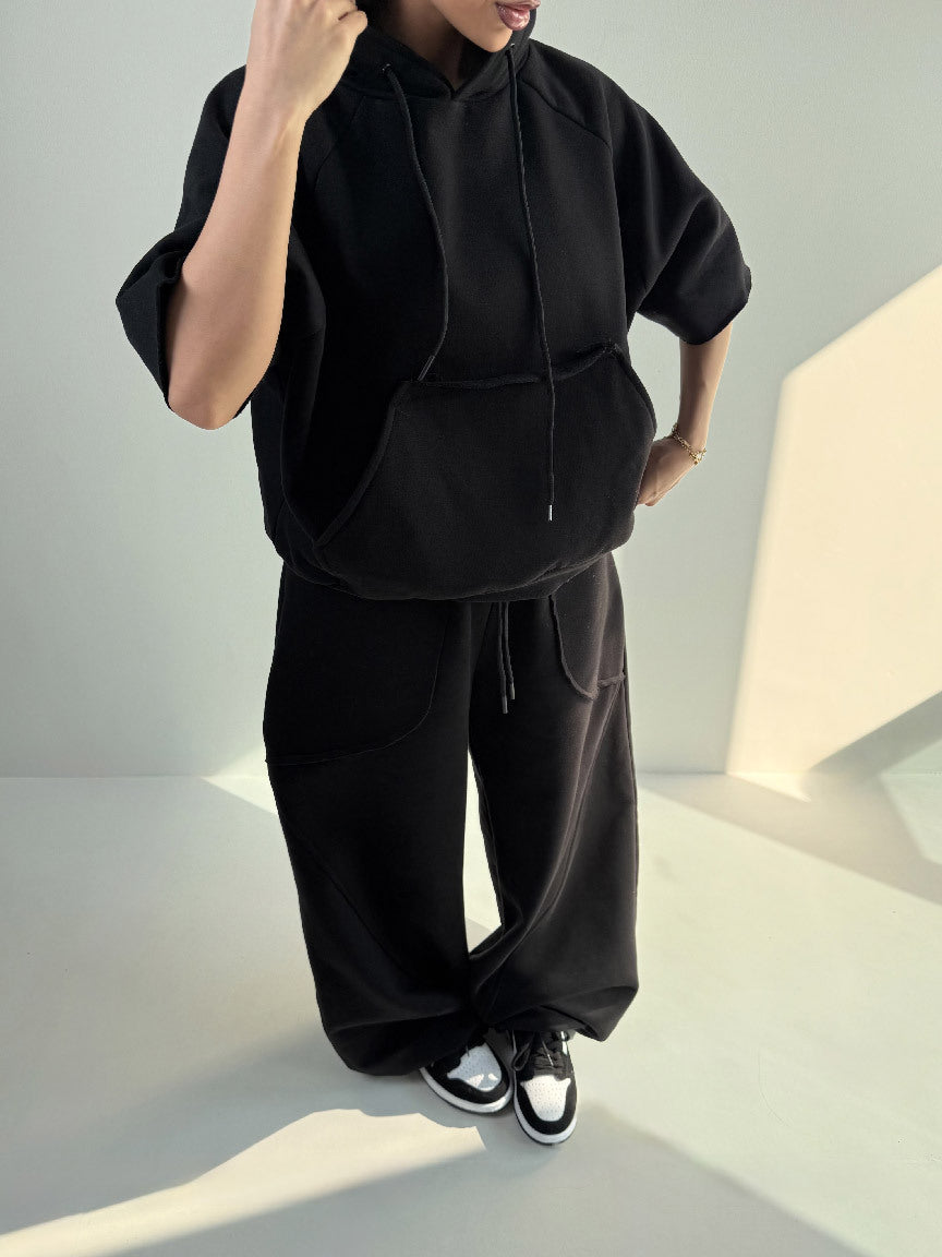 Kvinder Oversized Hætte sweater med Kænguru Lomme og Elastisk Bund Skovae