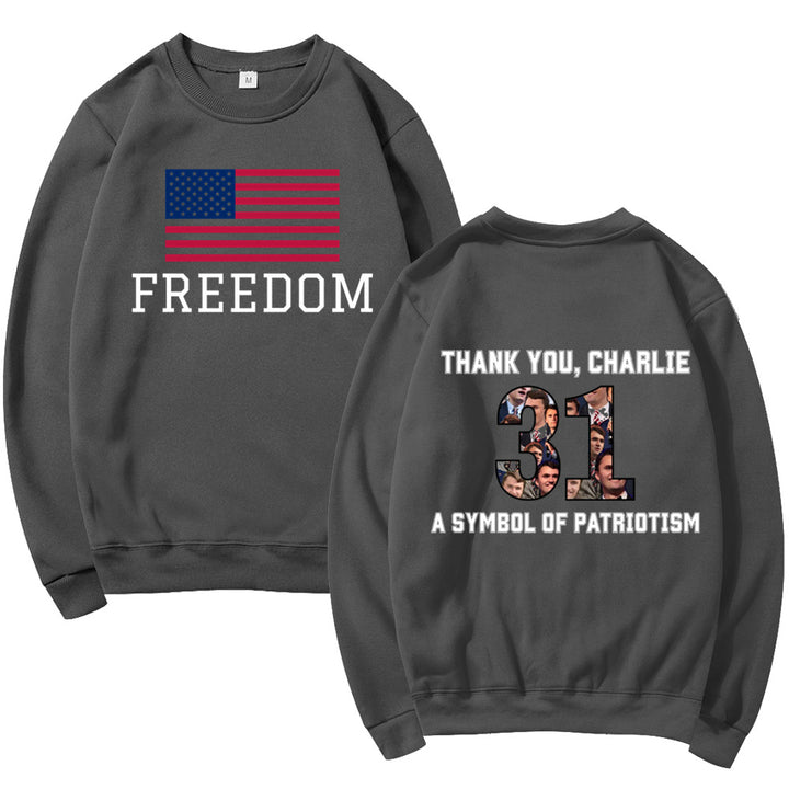 Kvinders sweatshirts med patriotisk tryk og blødt materiale Stilla