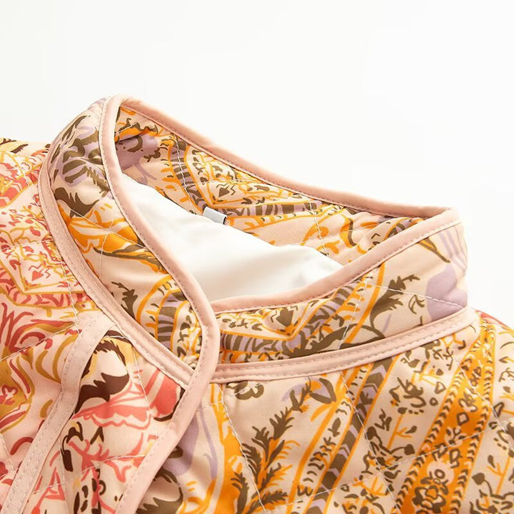 Damer quilted blomster mønster jakke Stilla