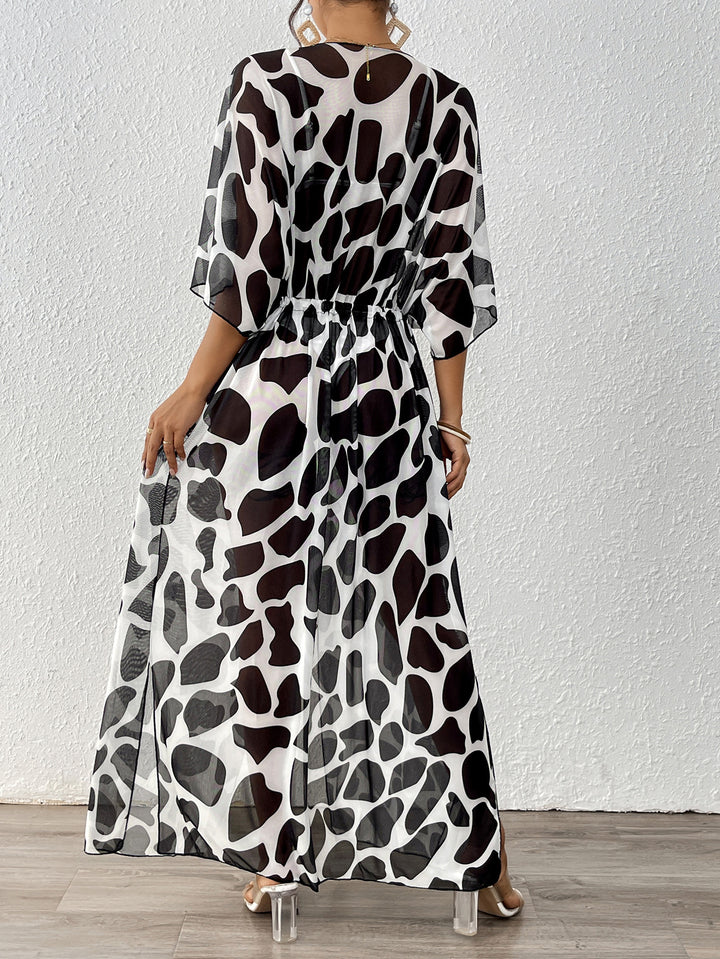 Dame Strandkimono i åndbar chiffon-kvalitet med trendy mønster Stilla