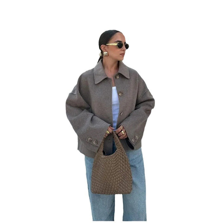 Kvindernes stilfulde oversized uldfrakke Stilla