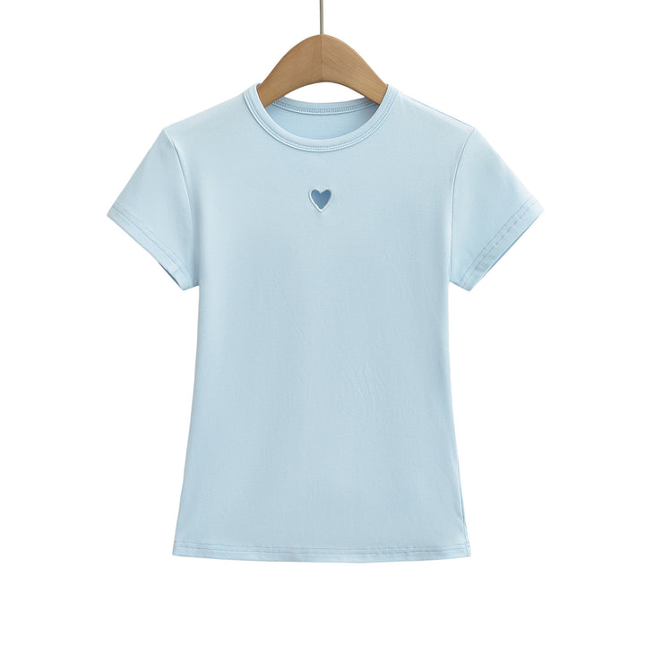 Dame T-shirt med hjerteudskæring og komfortabel pasform Stilla