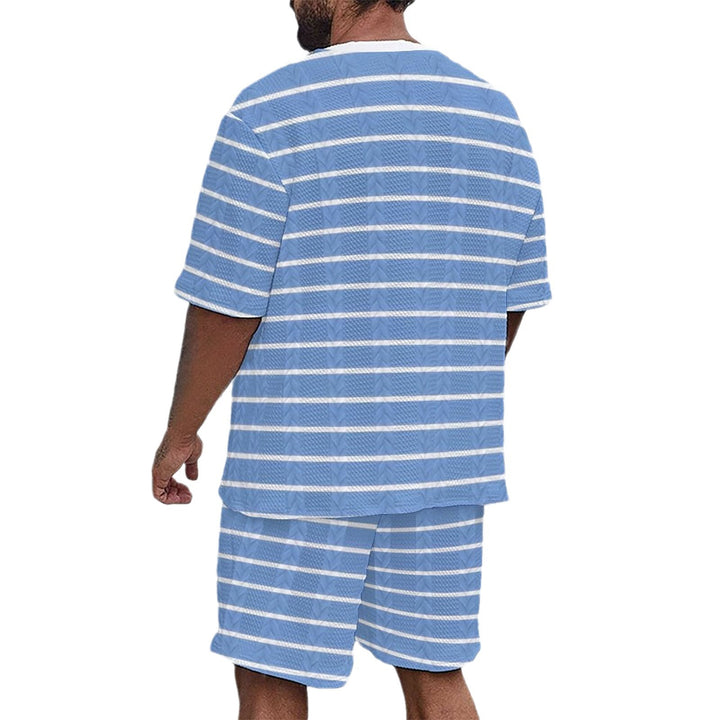 Herrer nautisk fritidsoutfit med maritimt stripesmønster og ankerdesign Stilla