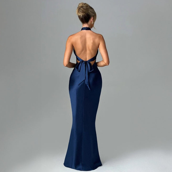 Damer Elegant Maxikjole med raffineret indpakningslook og skulderfri design Skovae