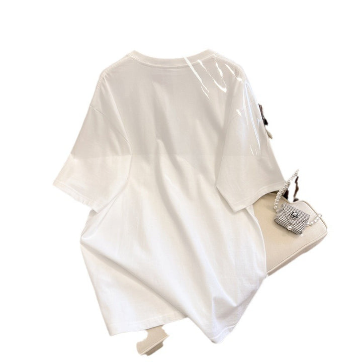 Dame T-shirt med kreativt tegneserie-design og afslappet pasform Stilla