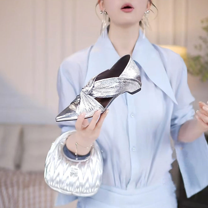 Dame elegante spidse Ballerinaer med dreje detalje Stilla