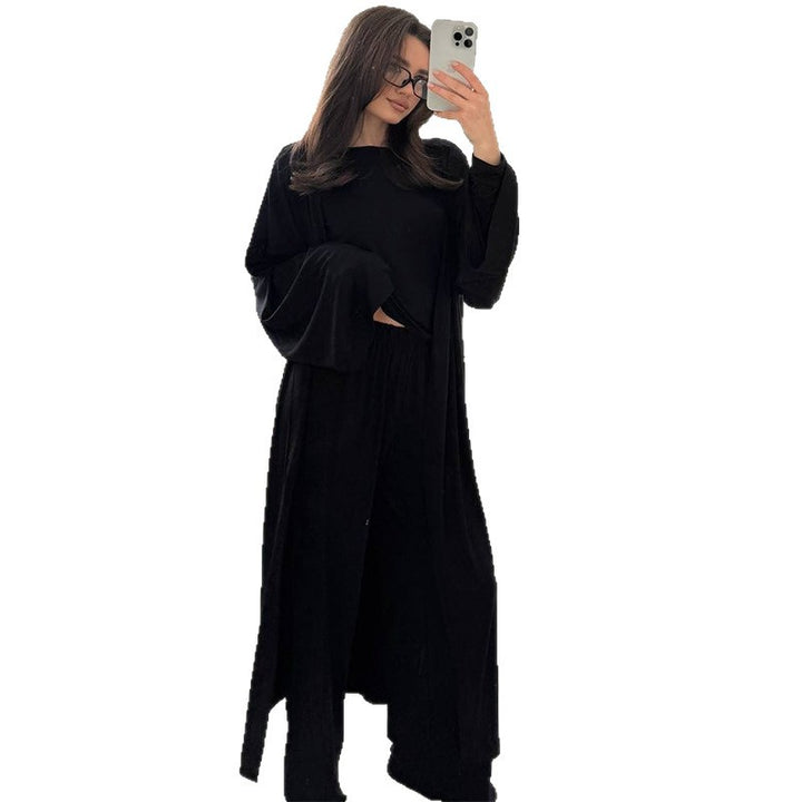 Dame Lounge-sæt med let oversized bluse og bredt bukseben Stilla