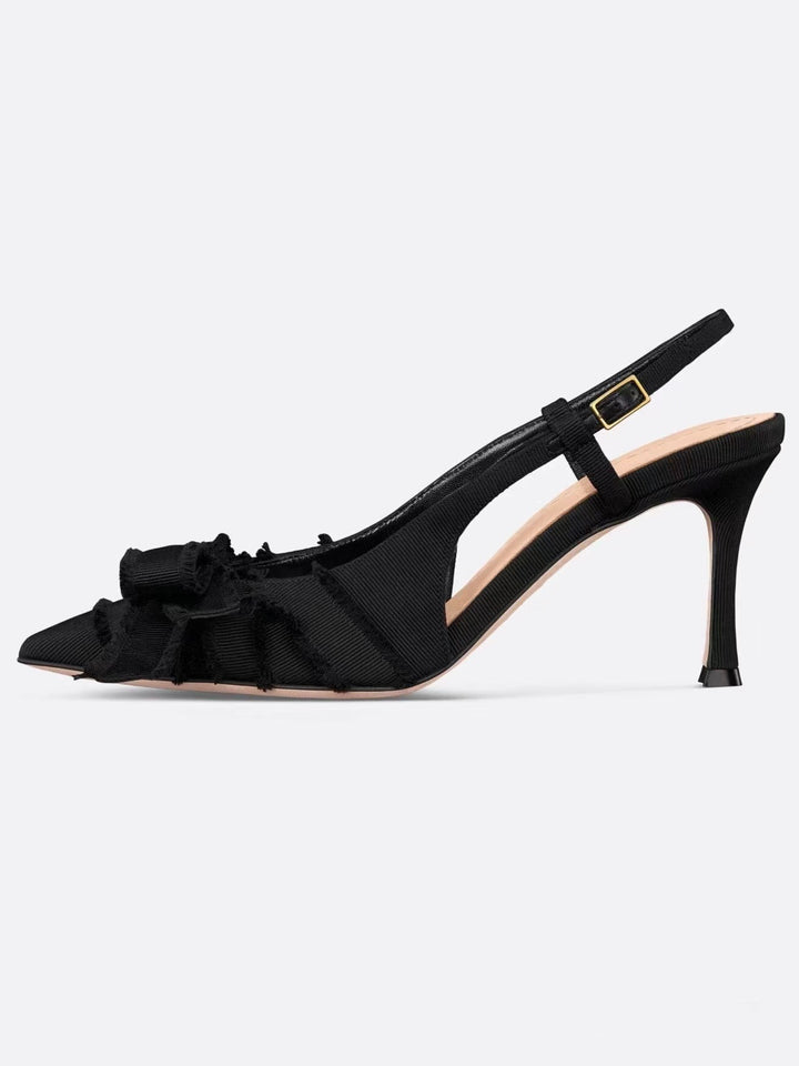 Femme Elegante Slingback Højhælede Sandaler med Flæse Detaljer Stilla