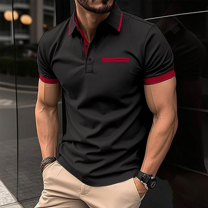 Herrer polo shirt med fashionable kontrastdetaljer og kvalitetsbomuld Stilla