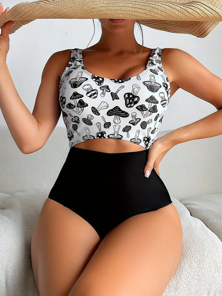 Dame Bikini-sæt med innovativt crop-top og højskårne bottoms Stilla