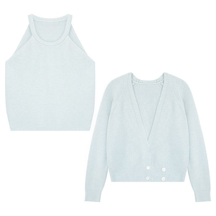 Kvinder cropped cardigan med dyb V-hals og knapdetaljer Stilla