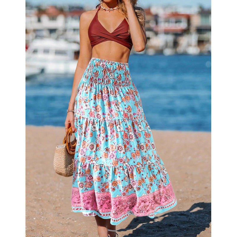 Dame sommerkjole i afslappet boho-stil med elastik Stilla