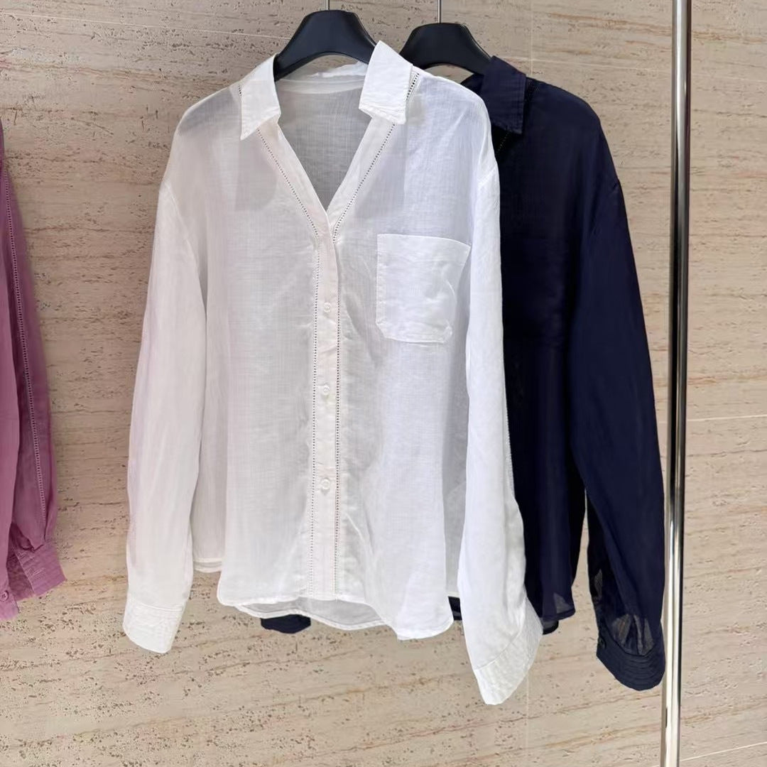 Damer Let Fritid Button-Up Skjorte Stilla
