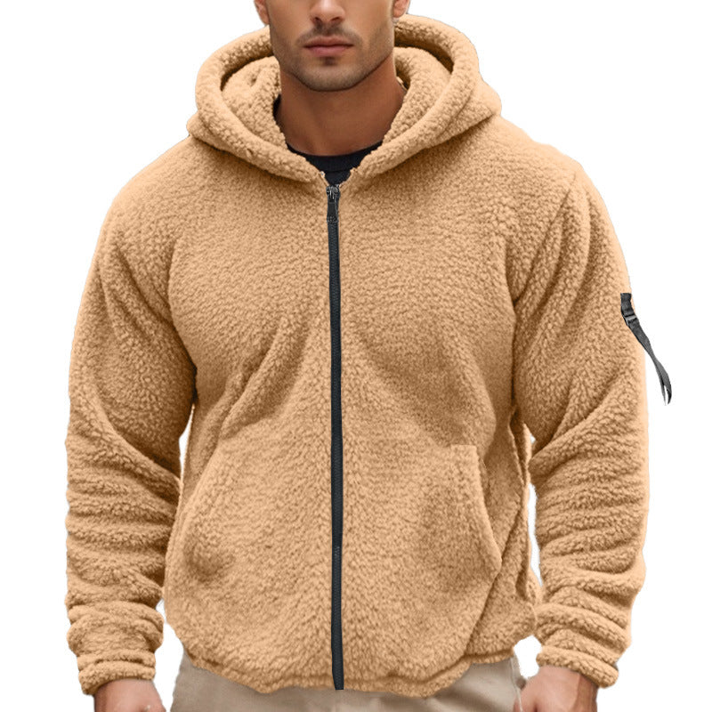 Herrer fleece hoodie med fuld lynlås og praktiske lommer Stilla