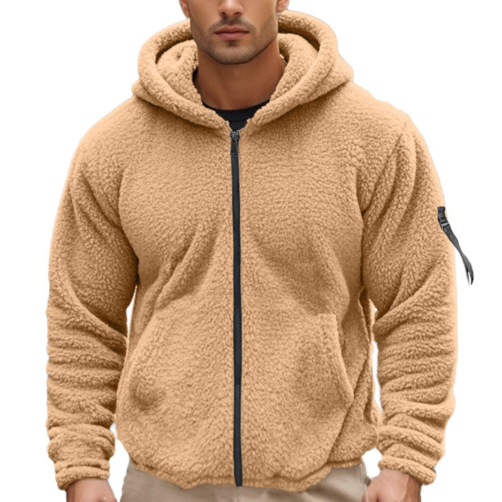Herrer fleece hoodie med fuld lynlås og praktiske lommer Stilla