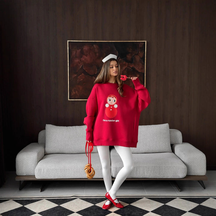 Kvinders oversized sweatshirt med originaltryk og komfortabel pasform Stilla