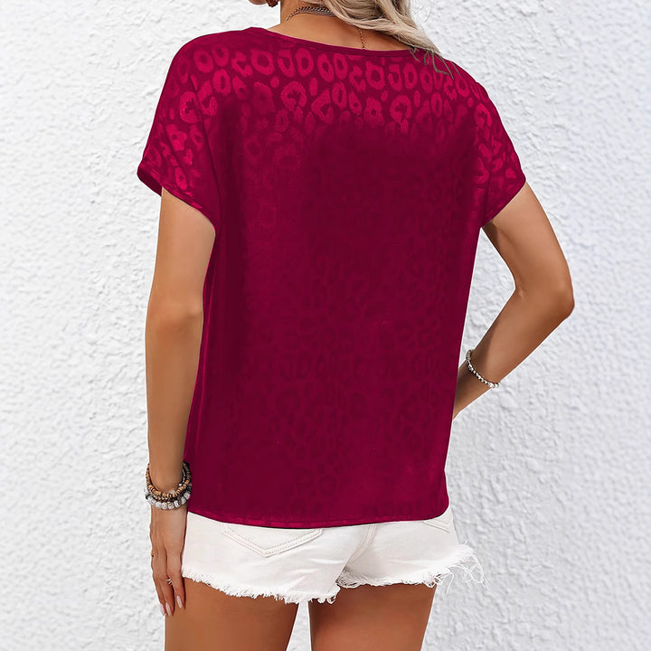 Dame afslappet T-shirt med moderigtigt leopardmønster Stilla