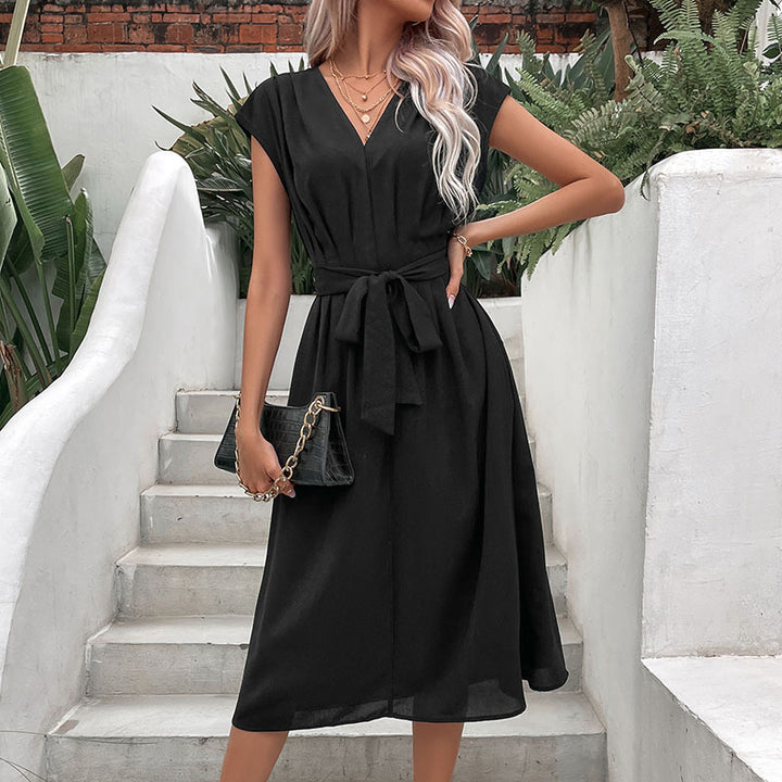 Damer Elegant Taljeret Midi-Kjole Stilla