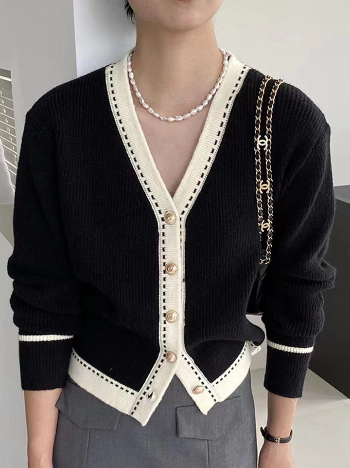 Femme Knaplukning Tekstureret Strikcardigan Stilla