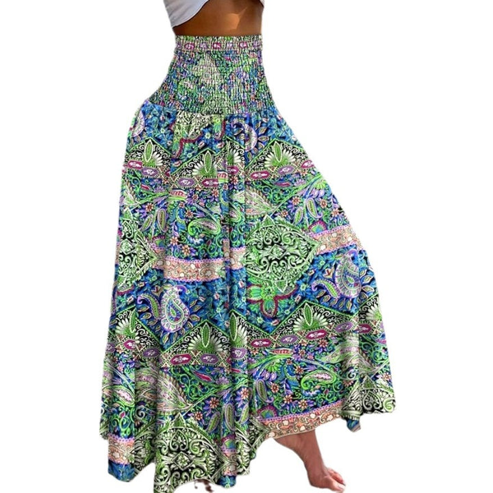 Dame Elegant Maxi-Nederdel med voluminøst snit og legende paisley mønster Stilla