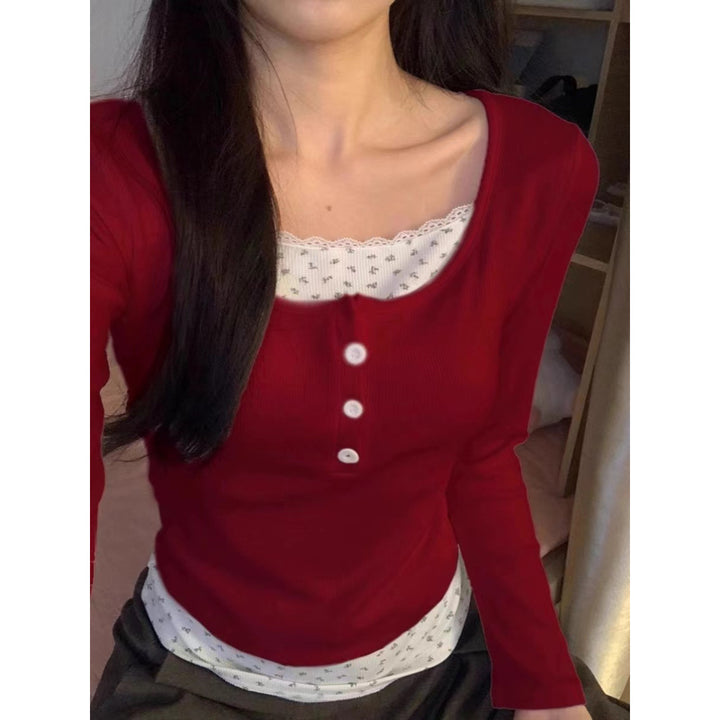 Femme Klassisk Button-Up Henley Overdel Stilla