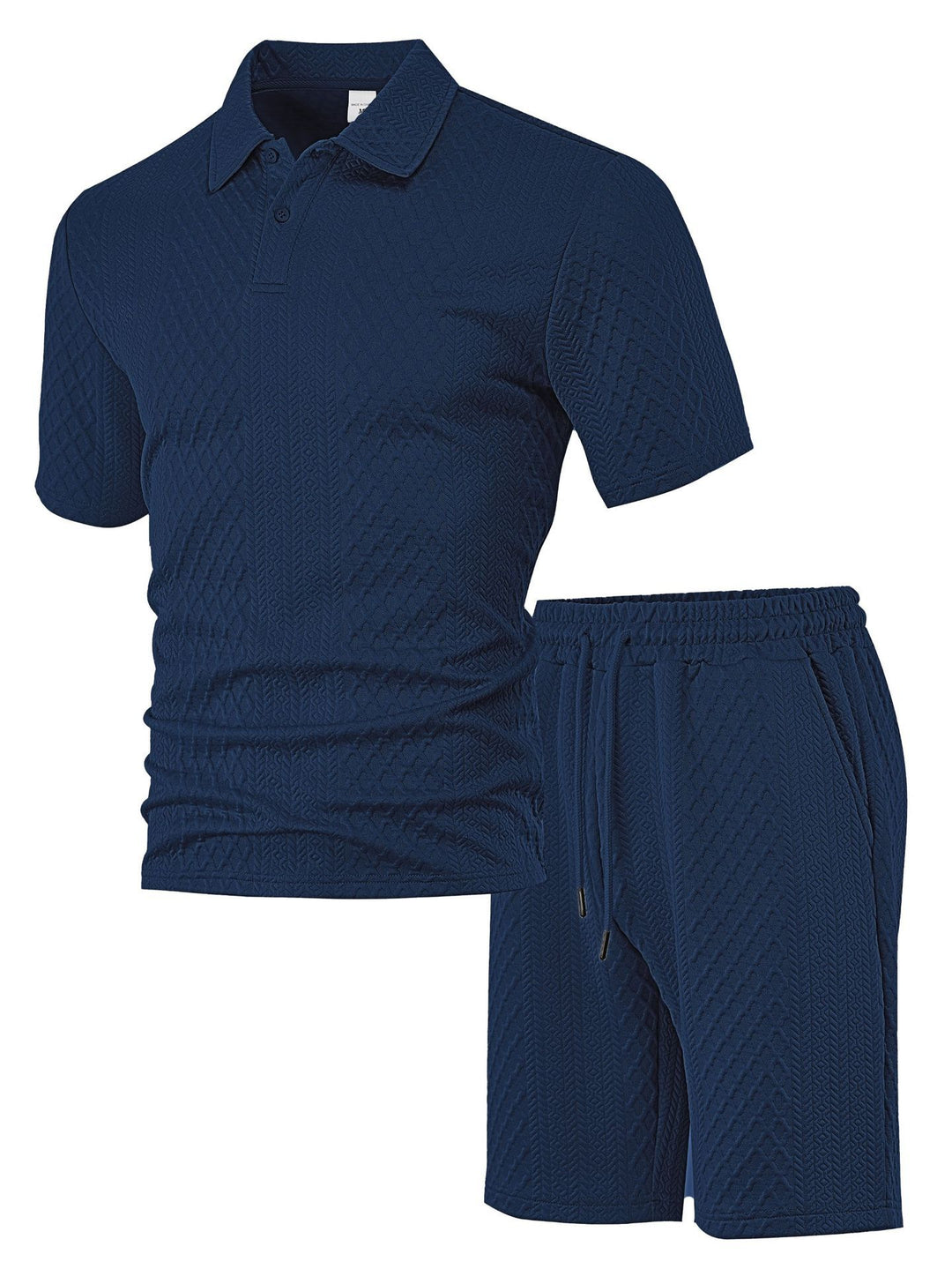 Herre Polo- og Shorts-Sæt med struktureret Design Stilla