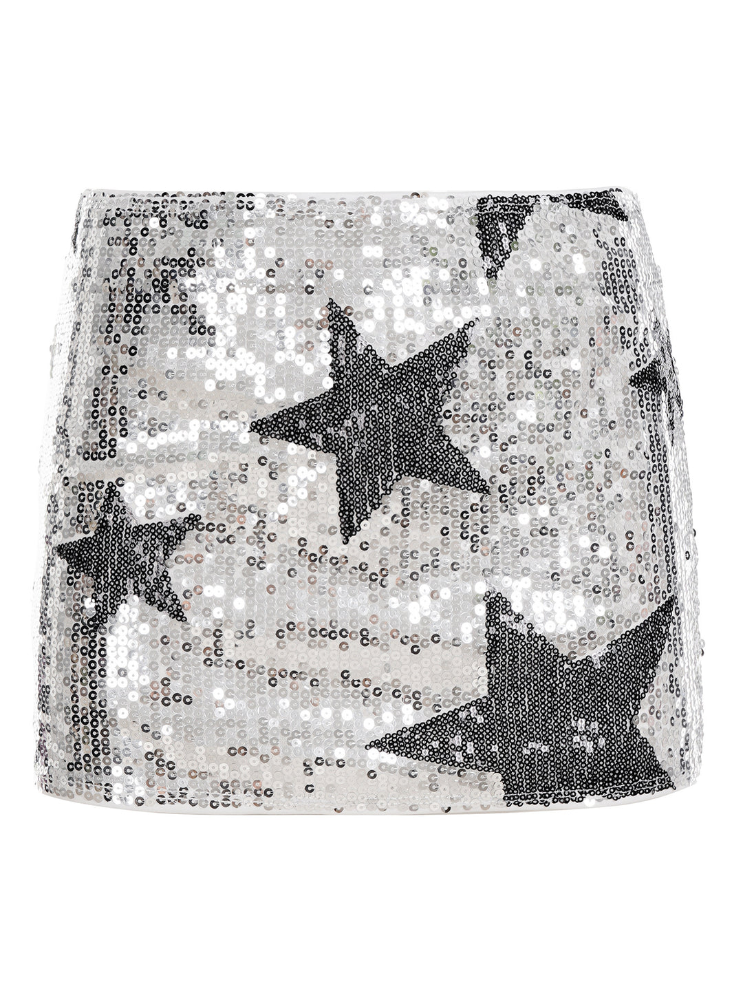 Dame Glitrende Mini Skirt med Stjerner og Funklende Pailletter Skovae