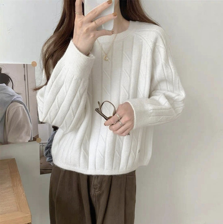 Kvinders chunky strikket sweater med elegant rib design og afslappet pasform Stilla