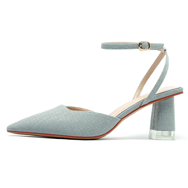 Femme Spidse Slingback Hæle med klodset gennemsigtig hæl Stilla