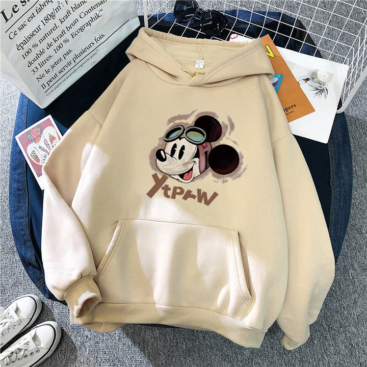 Kvinders hoodie med kreativ Mickey Mouse design Skovae