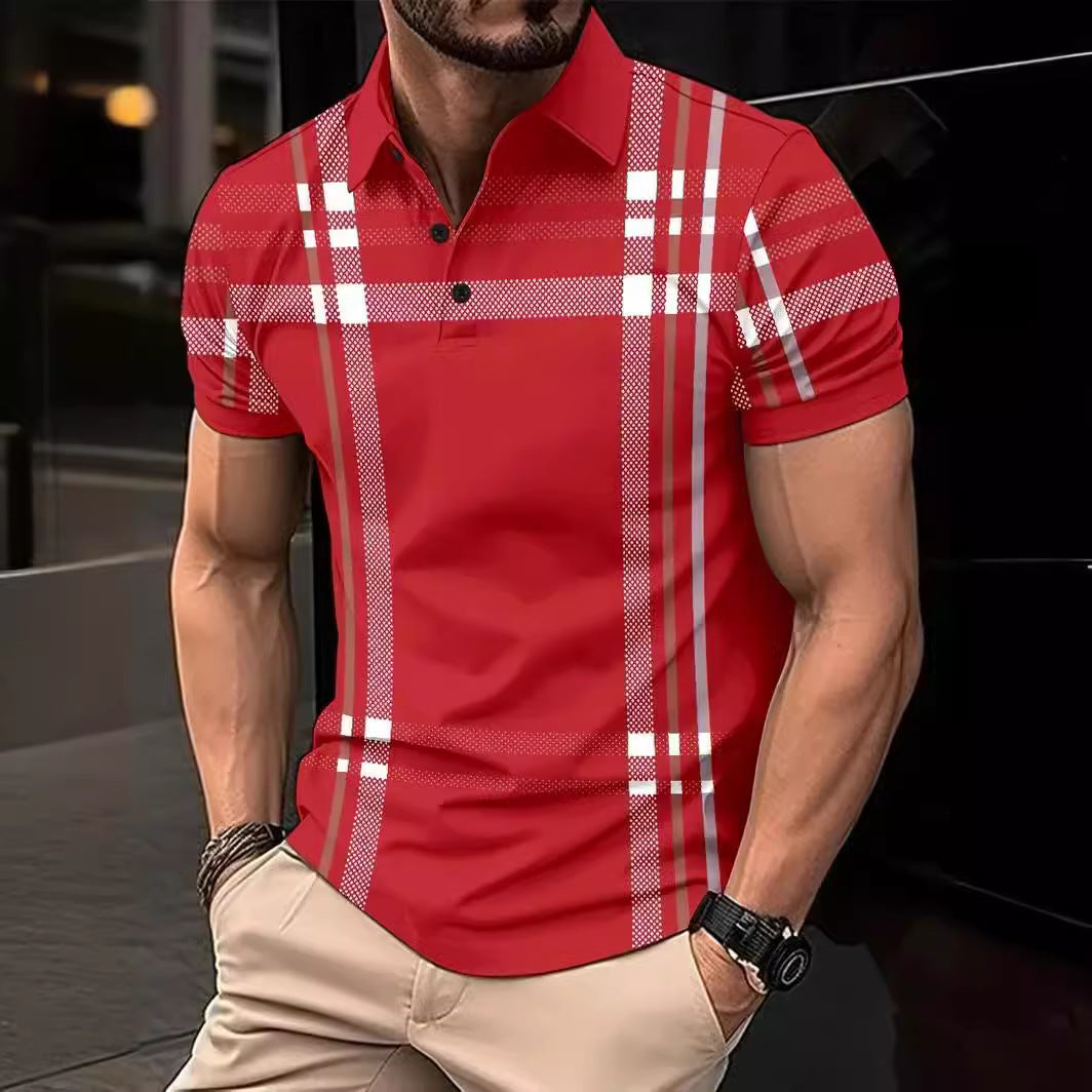 Herre poloshirt med moderne ternet mønster og sportslige accenter Stilla