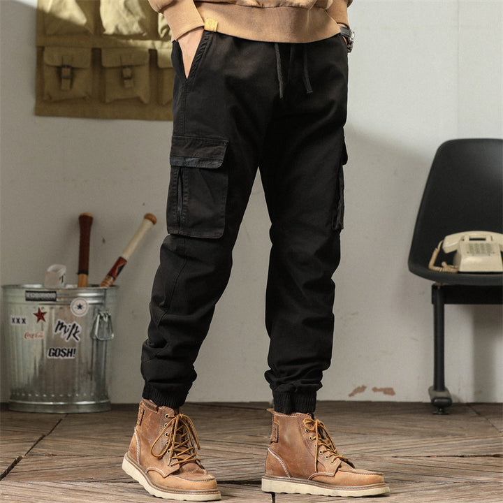 Herrer elegante Cargo-Bukser med funktionelle lommer og elastisk talje Stilla