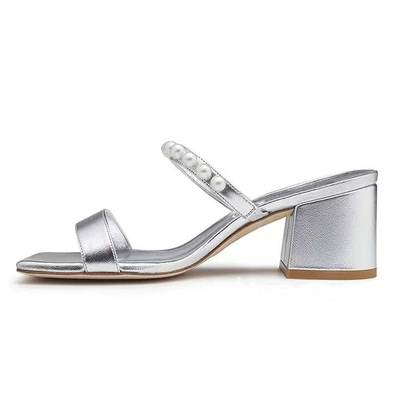 Dame Elegante Blokhæl Slide Sandaler Stilla