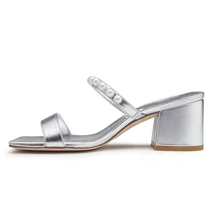 Dame Elegante Blokhæl Slide Sandaler Stilla