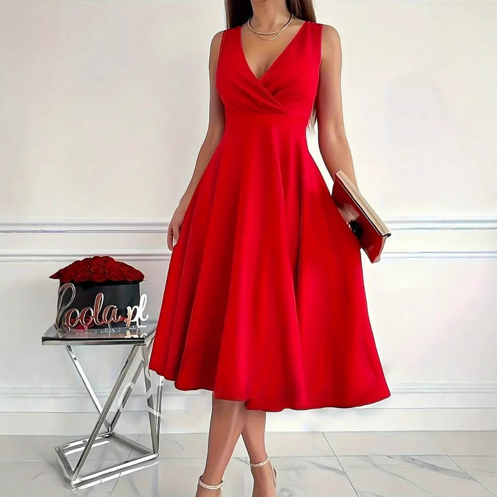 Dame Elegant Draperet A-linje Kjole Stilla