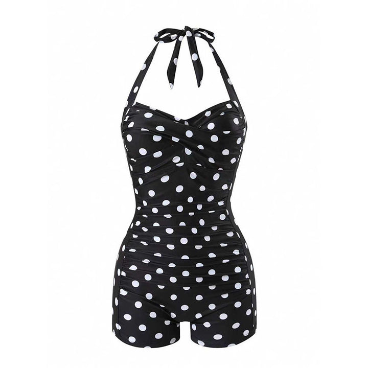 Dame Halterneck swimsuit med flatterende drapering Skovae