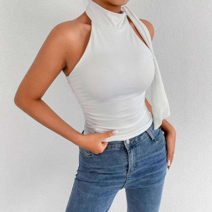 Damer elegant top med feminin sløjfedesign Skovae