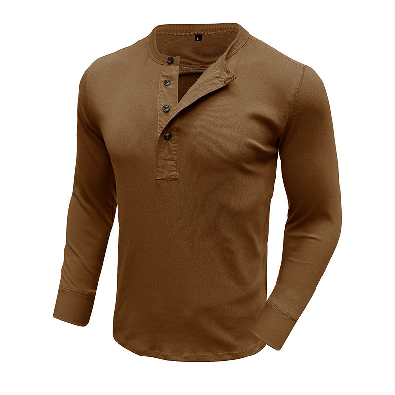 Stilla | Lange ærmer Regular fit bomuldsblanding Henley udskæring afslappet stil
