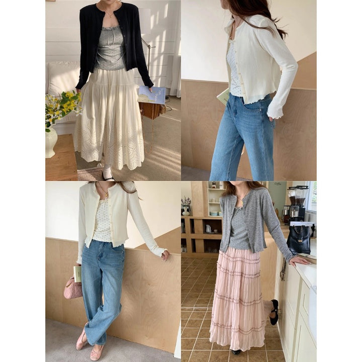 Kvindernes elegante cardigan med fine knapdetaljer Stilla