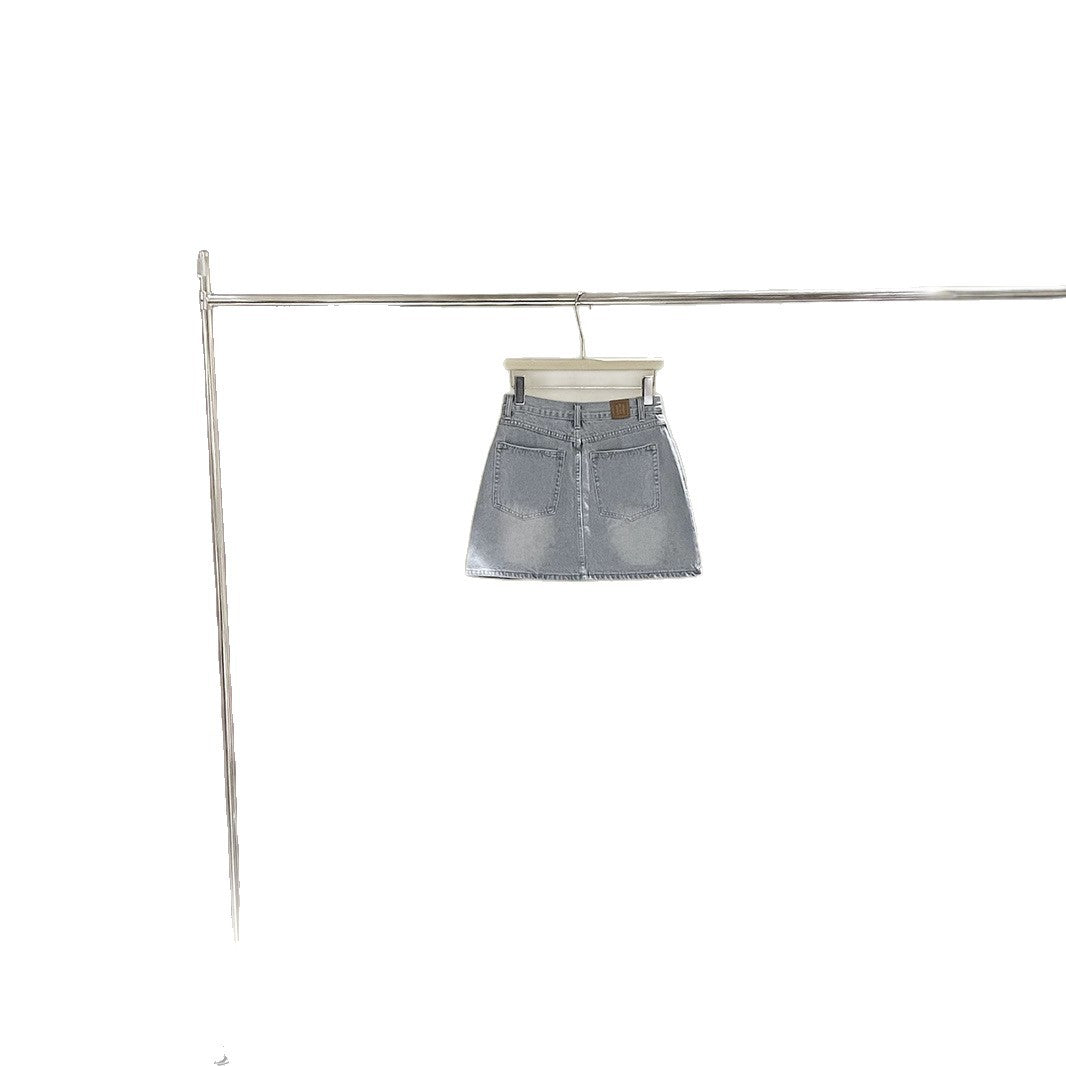 Dame A-linje Denim-nederdel med kvalitetsdetaljer og moderne snit Stilla