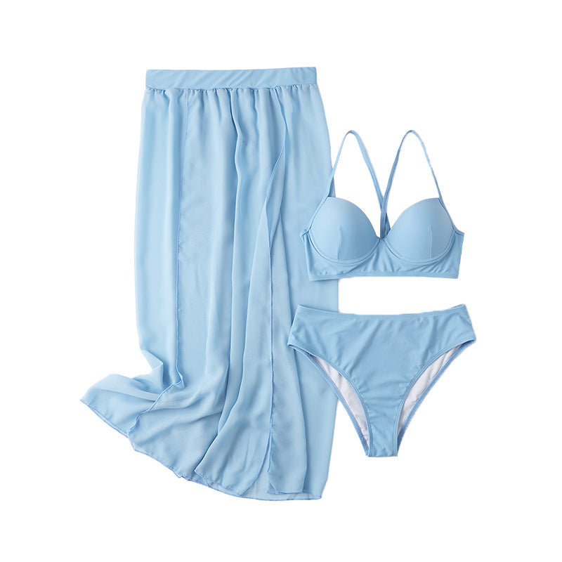 Dame bikini sæt med elegant vikserock og struktureret overdel design Stilla