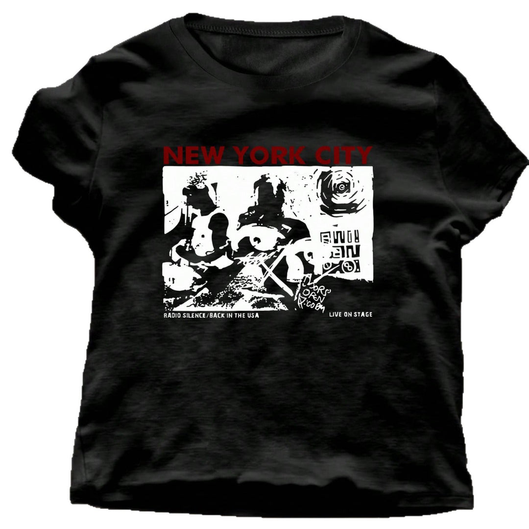 Dame grafik T-shirt med kreativt New York City motiv Skovae