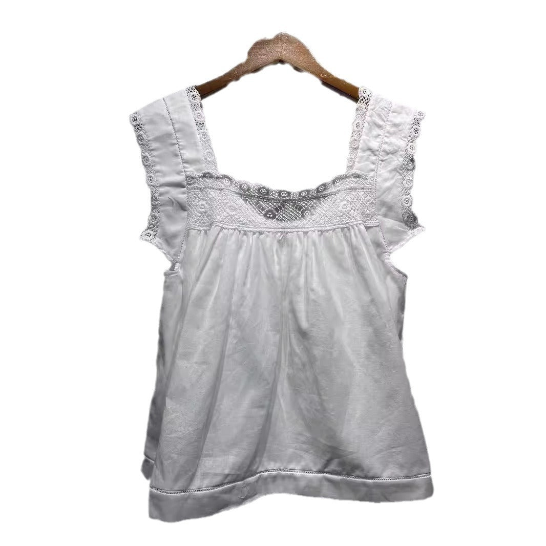Dame luftig Top med fine hækle- og spidsaccentuer Stilla